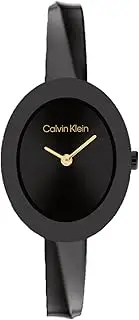[Calvin Klein] Twisted Bezel Bangle IP Black Steel Black Dial Women's Watch