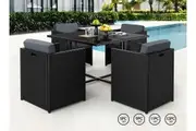 ALFORDSON Outdoor Dining Set Table Chairs Patio Lounge Wicker Furniture