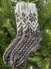 Hand knit 100% alpaca wool socks Long cozy winter socks US 12 / EUR 43