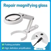 5X 11X Foldable LED Lighted Magnifying Lamp Reading Magnifier with USB Charger
