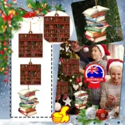 Book Lovers Book-Shaped Bookshelf Pendant Ornament Christmas Tree Decor VP