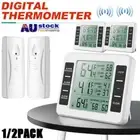 Wireless Fridge Thermometer Digital Freezer Alarm Gauge Home Monitor + Sensors