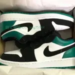 正版 AIR JORDAN 1 LOW AJ1 黑綠腳趾 休閒運動 籃球鞋 553558-113 男女鞋