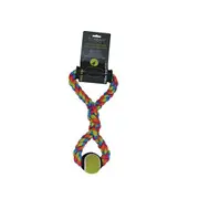 Scream Hand Tug Rope w/ Tennis Ball Interactive Play Dog Toy 35cm