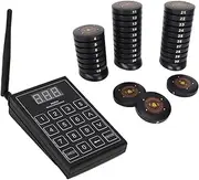 Customers Pager System, Restaurant Pager System, 30 Rechargeable Pagers Buzzers System with 3 Prompt Modes, Long Receiving Distance for Restaurants Churches (AU Plug)