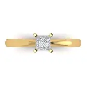 0.4ct Princess Cut Wedding Engagement Anniversary Promise Ring 14k Yellow Gold