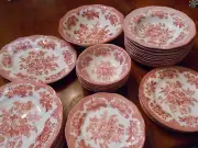 Johnson Bros/Royal Stafford/Unicorn "Asiatic Pheasants" Pink/Red Dinnerware