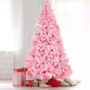 Pink Artificial Christmas Tree With Stand And LED Lights Xmas Party Holiday Decoration Snow Tip