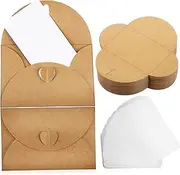 NUOBESTY Love Button Envelope Set 10 Paper Cards Envelopes Square Blank Cards No Glue Needed