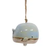 LVD Chime Whale Ceramic Hanging Home Decor 14.5x12cm - Blue