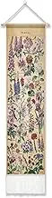 Vintage Flower Tapestry 51 x 13 Inch,Long Vertical Wall Hanging Reference Illustrative Botanical Tapestries for Bedroom Aesthetic Floral Tapistry with Tassels Botanical Plants Tapestry Wall Hanging