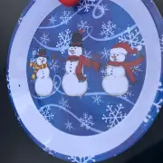 10” Snowmen Christmas Platter. New. Blue. See Details