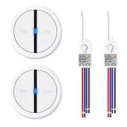 Wireless Light Switch Receiver Kit 110V Mini Remote Control Wall ON/OFF 2Packs