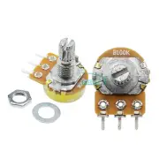 10PCS 100K OHM Linear Taper Rotary Potentiometer Panel pot B100K 15mm 3 Pins