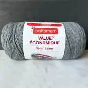 Craft Smart Value Solids Acrylic Yarn - 1 Skein Color Gray #VS13