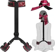 Bondage Restraints BDSM Adult Sex Toys for Couples Neck to Wrist Kits, Behind Back Bondage Gear & Accessories Handcuffs Collar with Blindfold, Adjustable Bed SM Games Play Sex Rope Toy for Adults Love