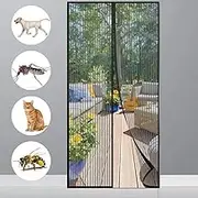 LYTIVAGEN 90 x 210 cm Magnetic Fly Screen Door Insect Protection Curtain Fly Curtain Balcony Door Mosquito Net for Balcony, Living Room Sliding Door, Patio Door, Adhesive Mounting No Drilling