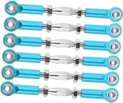 ORFOFE Aluminum Turnbuckle Rod Linkage Steering Kit 6pcs 71mm Rods for RC Cars Blue Compatible 1/10 Scale Trucks Turnbuckle Rod Linkage for Hobby Use