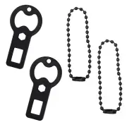 2pcs Portable Bottle Openers with 2pcs Hanging Key Chains, Metal Flat Bottle ...