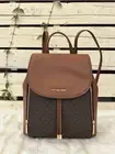 Michael Kors Phoebe Medium Flap Drawstring Backpack + dustbag - Brown