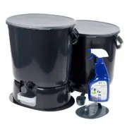 Skaza 15.3L Bokashi Organko Essential Set with Base - 2 PK - Black