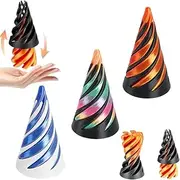 LONZIKP 3 Pieces 3D Printed Spiral Cone Fidget Toy, The Impossible Cone Pyramid Spiral Toy, Fidget Toys Adults, Anxiety Relief Anti-Stress Toy for Children and Adults