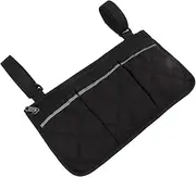 Wheelchair Side Organizer, Multi Pocket Design Reliable Wheelchair Side Bag Polyester for Scooters (Black)