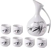 Ciieeo 1 Set Pattern Sake Cups and Kettle Dispenser for Home Use for Tea Parties and Entertaining Smooth Japanese Design