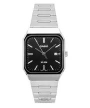 Casio Standard Analog Quartz MTP-B185D-1AV Mens Watch Stainless Steel Black Dial Date Display 50M