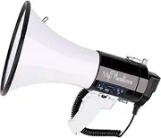 Fashion Bullhorn Handheld Megaphone Built-in Siren Bullhorn Speaker with and Strap Black Bluetooth Support Mp3 Outdoor Megaphone Speaker Lightweight