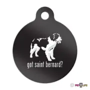 Got Saint Bernard Engraved Keychain Round Tag w/tab v2 st. st Many Colors