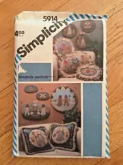 "NEW! SIMPLICITY PATTERN #5914 APPLIQUED PILLOWS & WALL HANGINGS"