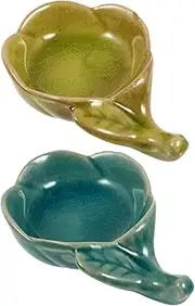 BUTIFULSIC 2pcs Essential Oil Bowl Containers for Fruit Dessert Tray Small Ceramic Bowl Supplies Jewlery Tray Replacement Oil Warmer Dish Ceramic Serving Bowls Ceramics Incense Plate Cosmetic