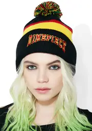 [Dimepiece] Multi Stripe Pom Beanie