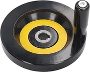 Machine Tool Handwheel with Handle, Back Textured Design Hand Wheel for Lathe Milling Grinding Machines, Size 125mm X 12Mm