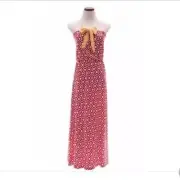 NWT Mud Pie Women's Leighton Strapless Maxi Dress Burgundy Gold Small