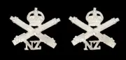 Machine Gun New Zealand Collar Badges Hallmarked Silver