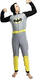 [INTIMO] DC Comics Mens' Superhero Character Hooded Union Suit Footless Pajamas Costume