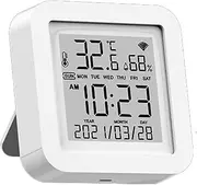 WiFi LCD Display Screen USB Power Supplys Intellgient Sensors ℉/℃ Switch Time/Date/Temperature/Humidity Display Home Intelligent Linkage Sensors Compatible with Home