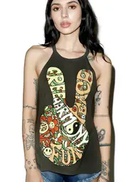 [Lauren Moshi] Libby Retro Peace Tank Top