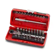 Sidchrome 31 Piece 1/4” Drive Socket Bit Set Torx Hex Phillips Flat SCMT12143