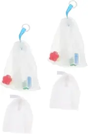LALADEFIEE 4Pcs Soap Foaming Net for Facial Care Durable Mesh Soap Bags for Efficient Lathering for Handmade Soap Skin Friendly Design Quick Drying and Reusable