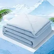 Syalife Cooling Comforter Twin Size, Summer Comforter with Arc-Chill Cooling Fiber, Cool Sleeping Summer Blanket for Night Sweats Hot Sleeper (60" x 80", Blue)