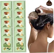 10Pcs Natural Hair Dye with Tools, 30ml Safe Natural Botanical Bubble Hair Dye Shampoo with Plant Extracts for Women Girls, Chestnut Brown Bubble