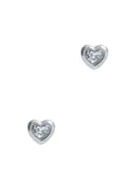 Coach Crystal-embellished Heart Stud Earrings - Silver ONE SIZE