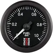 Stack ST3303 Black 52mm M10 Male 0-1 Bar Professional Stepper Motor Fuel Pressure Gauge