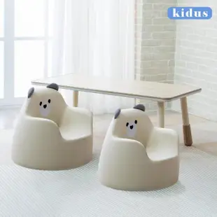 【kidus】120公分兒童多功能桌椅組+大款動物沙發 一桌二椅 HS120BW+SF102*2(兒童桌椅 學習桌椅 繪畫桌椅)