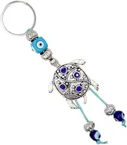 [SAFIGLE] Evil Eye Tortoise Key Holder Amulet Pendant with Blue Eyes Unique Bag Charm for Luck present for Friends Family Stylish Keychain Accessory