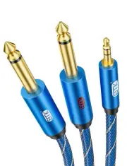 Stereo 1/4-inch to Dual 1/8-inch Jack Cables Mono Stereo Y-Cable Splitter Cor...