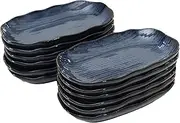 Amazon.co.jp Exclusive, Commercial Set, Oval Serving Dishes (Denim), Set of 12